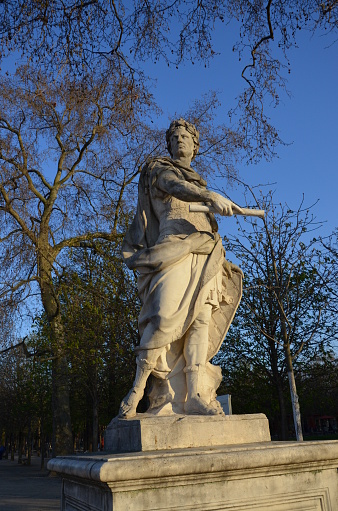 Statue in Tuileries garden in Paris
