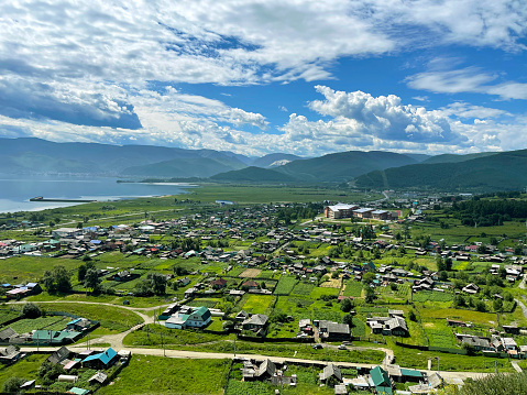Lake Baikal and the village of Kultuk, Irkutsk region, Russia