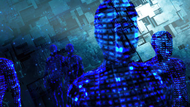 istock Hi Tech Futuristic Electronic Portrait in Sci-fi Humankind 1485408182