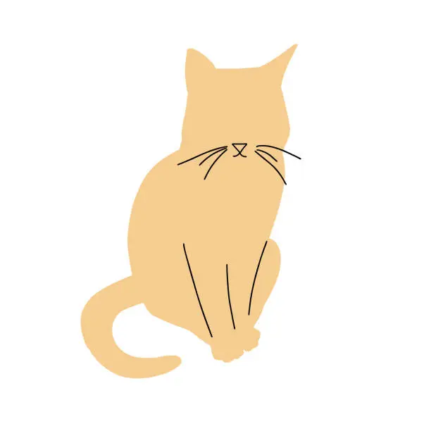 Vector illustration of Ginger cat sitting