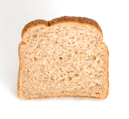 Brown bread on a white background