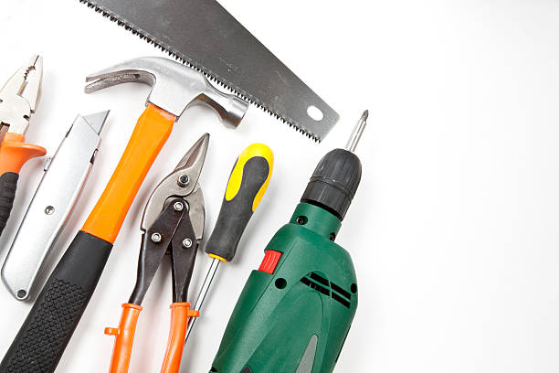 Carpentry, construction tools stock photo