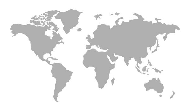 World map isolated on white background World map isolated on white background world map outline stock illustrations