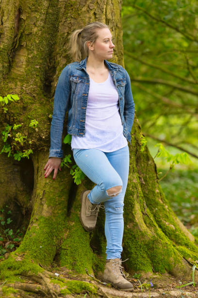 istock Fair haired lady wearing denim 1485424278