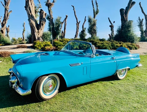 February 20, 2023, Madrid (Spain). The first generation of the Ford Thunderbird is a two-seat convertible produced by Ford for the 1955 to 1957 model year, the first 2-seat Ford since 1938