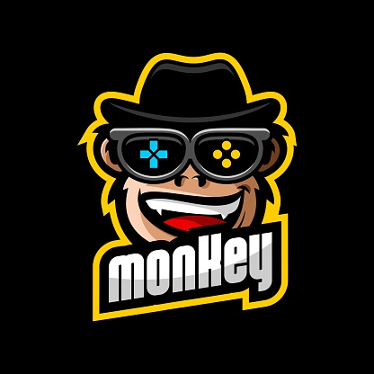 cute monkey vector design wearing hat and glasses