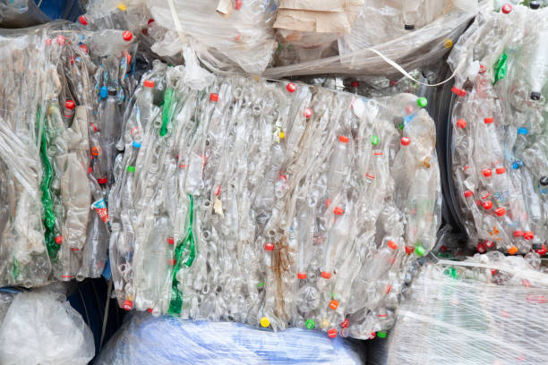 istock Pile of scrap compressed nylon collected for recycling 1485433005