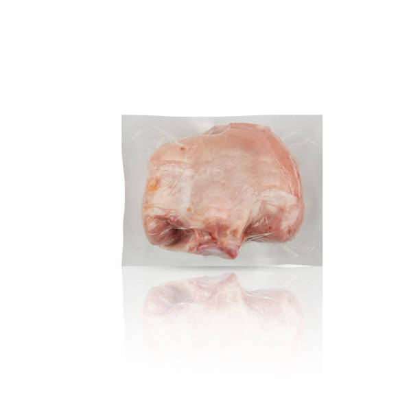 istock Fresh pork feet on the bone Packed in a plastic bag with cut out isolated on white background shadow reflection
 have clipping path 1485434343