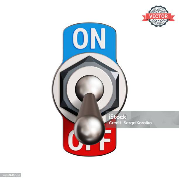 Toggle Switch Turned Off Realistic 3d Vector Illustration Isolated On ...