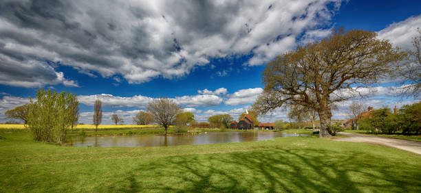 Typical Dutch landscapes with fluffy clouds in a way the Dutch painters used to paint during the golden era