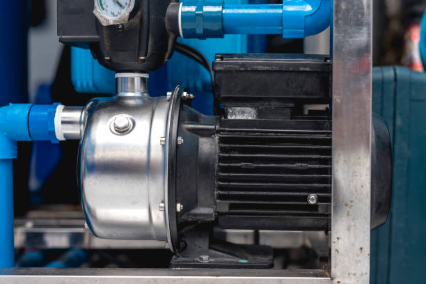 istock An installed horizontal water booster pump at a refillable water refilling station. 1485443305