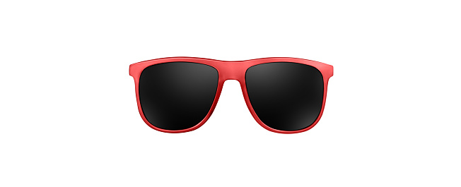 red framed sunglasses isolated on white background