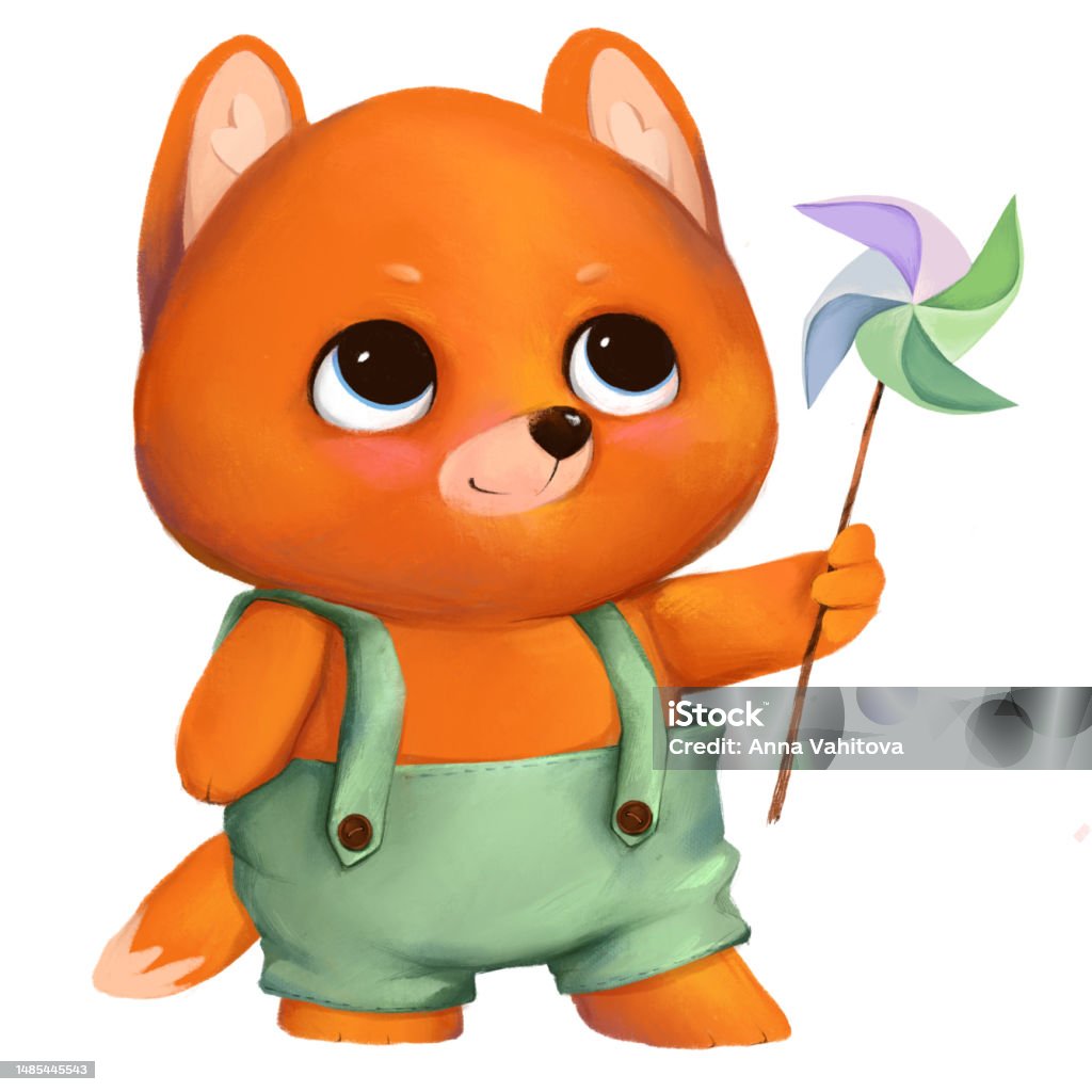 Cute Fox Hand Drawn Illustration Stock Illustration - Download Image ...