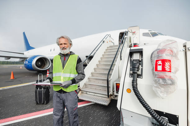 istock Caucasian Airport Engineer Before The Flight 1485451868
