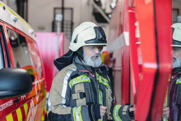 istock Professional Fireman Before Leaving The Fire Station 1485451914