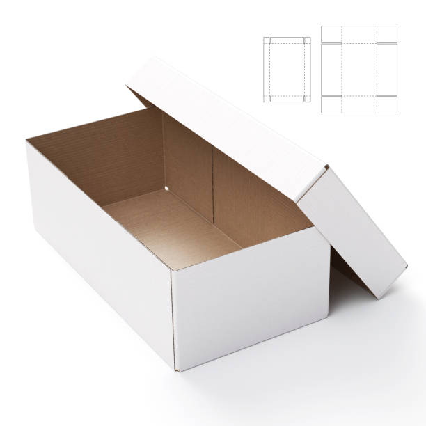 istock Retail Shoe Box with Blueprint Drawing 1485455219