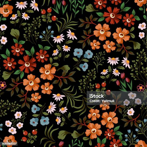 Ditsy Simple Pattern Ditsy Seamless Pattern With Simple Small Flowers Vector Stock ...