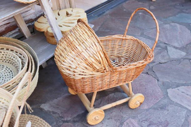istock rattan toy baby stroller 1485466325