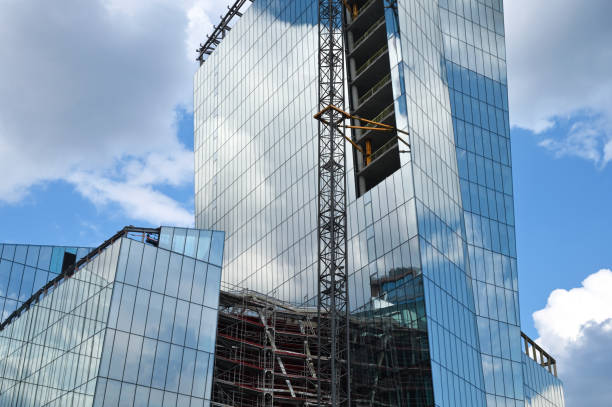 istock Construction crane and construction of high-rise buildings 1485469195