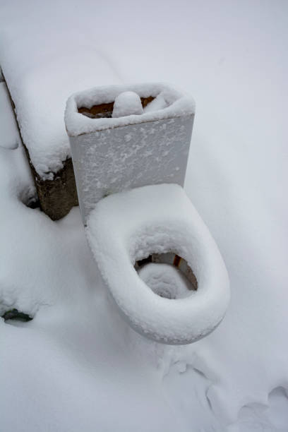 istock an old disassembled toilet bowl standing on the ground 1485471732