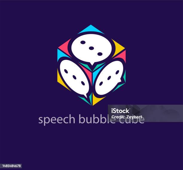 Creative Speech Bubble Cube Logo Stock Illustration - Download Image ...