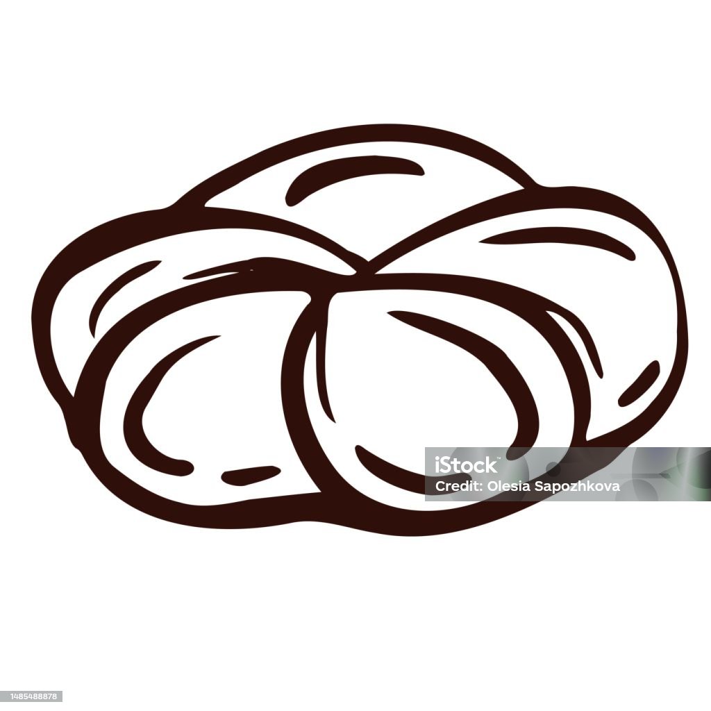 Bread Outline Vector Fresh Bread Bakery Item And Element Graphic Outline Hand Drawn Vector ...