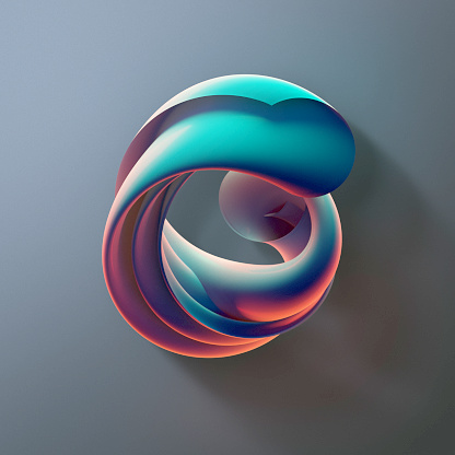 Abstract vibrant 3D shape formation