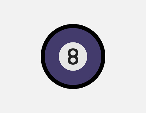 Pool 8 Ball vector icon. Billiard ball isolated illustration, symbol