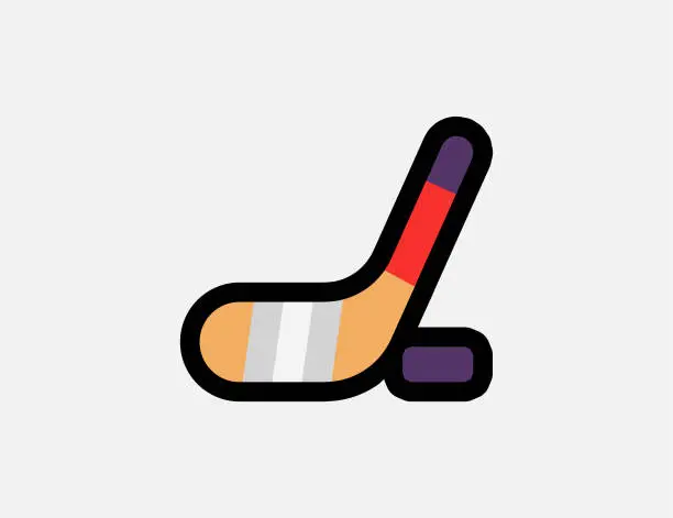 Vector illustration of Ice Hockey vector icon. Ice Hockey stick and puck isolated illustration, symbol