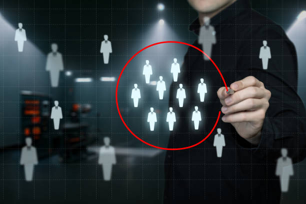istock Businessman with a red pen highlighted human resources . 1485506612