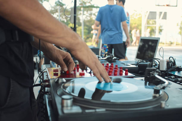 istock The Beat Goes On: Close-Up of a DJ Mixing Music 1485506661
