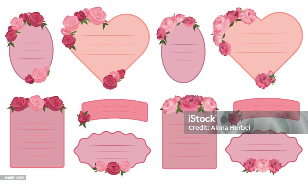 Cute Text Frame Vector Cute Frames For Text Decorated With Flowers Stock Illustration ...