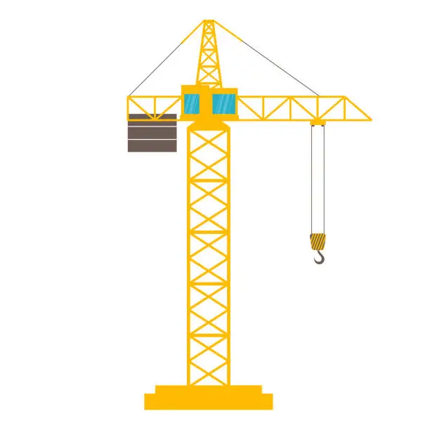 Vector illustration of construction crane vector