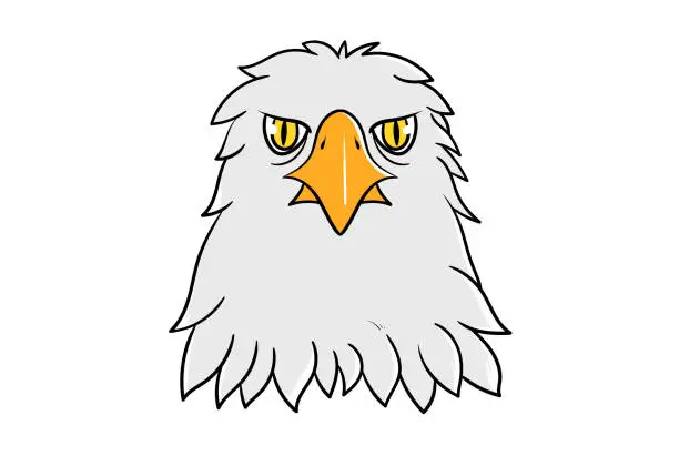 Vector illustration of Eagle head art cartoon animal character art zoo mascot