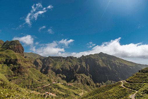 View to Maska valley on sunny March day, Tenerife, Canary islands, Spain