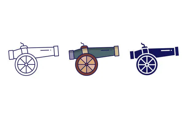 Vector illustration of Cannon vector icon