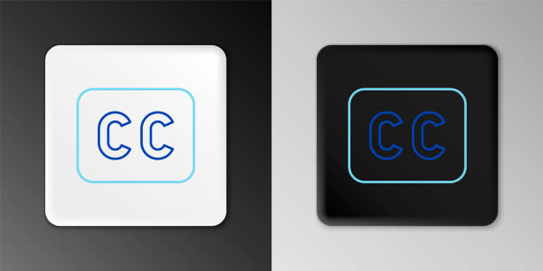 istock Line Subtitles icon isolated on grey background. Colorful outline concept. Vector 1485522668