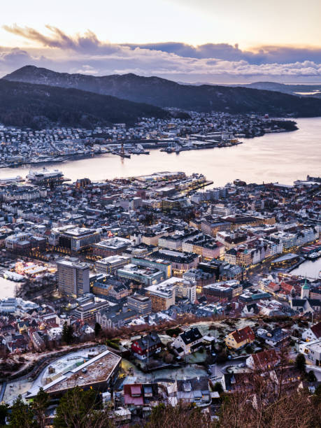 istock Bergen city shot from Tippetue Viewpoint during twilight, Norway 1485523697