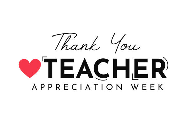 Teacher Appreciation Week poster, Thank You Teacher. Vector Teacher Appreciation Week poster, Thank You Teacher. Vector illustration. EPS10 teacher appreciation week stock illustrations