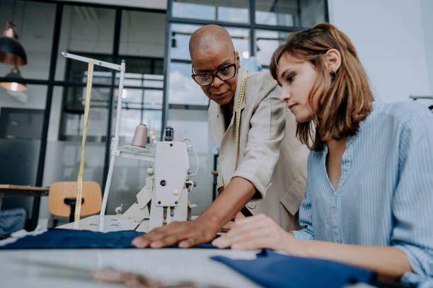 istock Teaching how to sew clothing fashion studio 1485534543