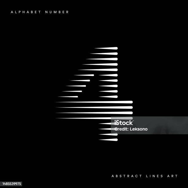 Line 4 Background Number Four 4 Lines Abstract Modern Art Vector Illustration Stock ...