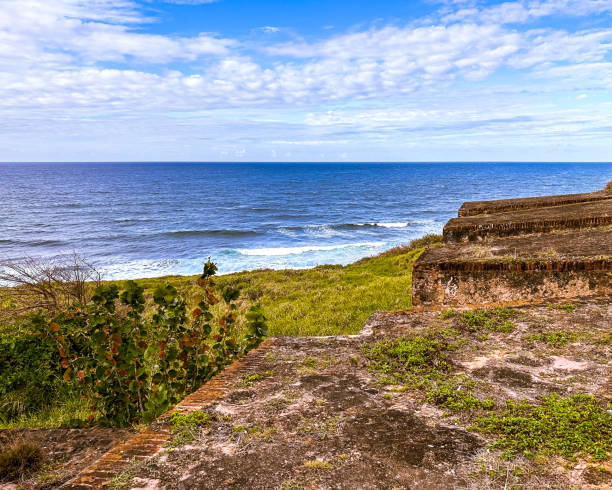 meerblick in el morro - horizon over water old san juan san juan puerto rico puerto rico stock-fotos und bilder