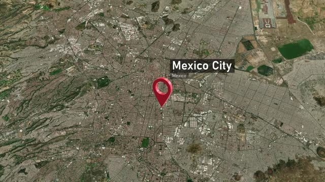 Mexico City Map Zoom from Space to Earth