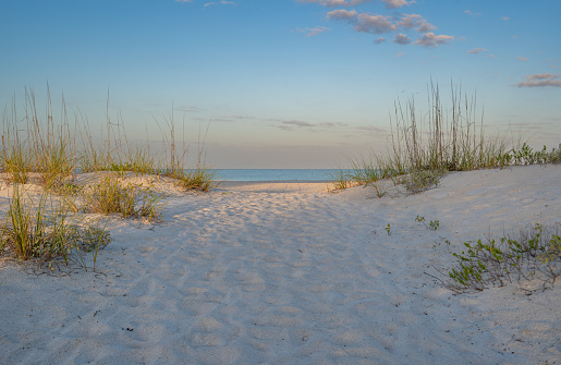 Vibrant sunrise at Treasure Island Beach on the Gulf Coast of Florida USA