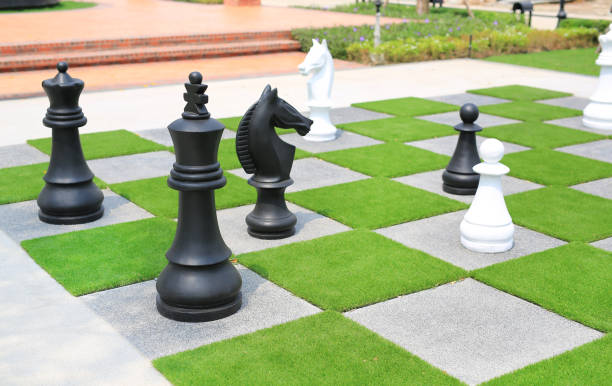 istock Big chess piece decorative in the garden 1485571583
