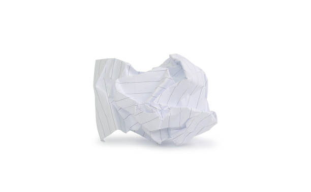 istock White lines crumpled paper isolated on white background. Image with Clipping path 1485572435