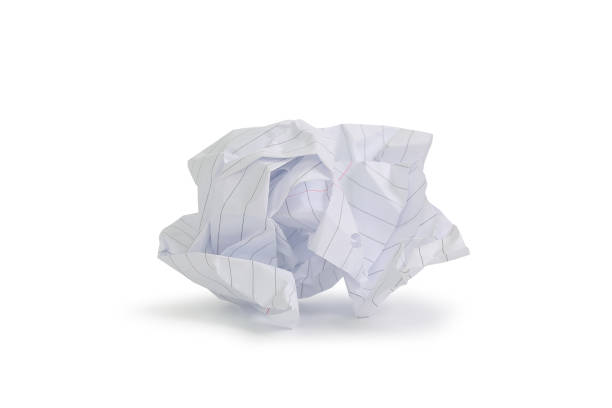 istock White lines crumpled paper isolated on white background. Image with Clipping path 1485572655