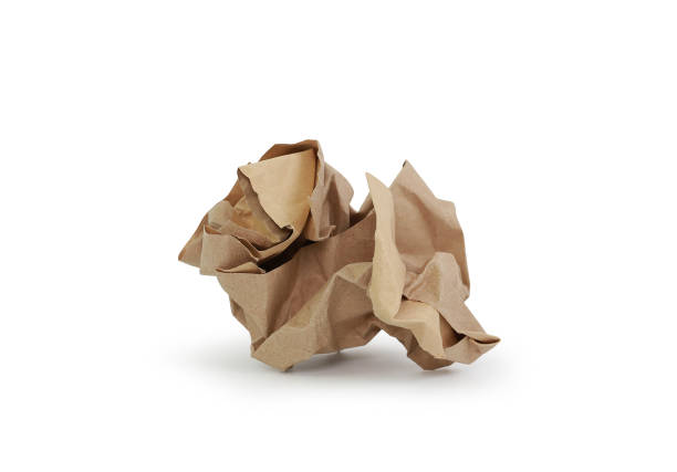 istock Brown crumpled paper isolated on white background. Image with Clipping path 1485572726