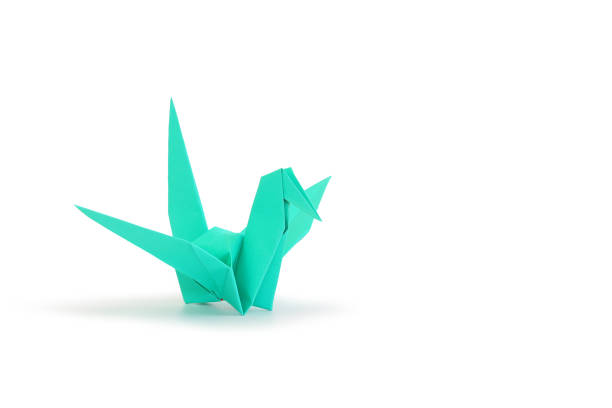 istock Origami bird isolated on white studio background. Image with Clipping path and copy space 1485572875