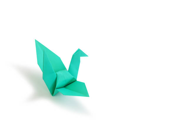 istock Origami bird isolated on white studio background. Image with Clipping path and copy space 1485572901